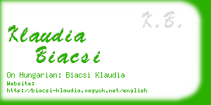 klaudia biacsi business card